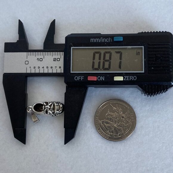 VTG Sterling Silver 925 Blank Engraveable Unisex Baby Shoe Pendant Charm - Picture 15 of 16